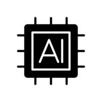 AI chip icon symbol vector template