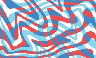 Abstract background with colorful wavy stripes. Optical illusion zebra print. Blue and red colors. vector