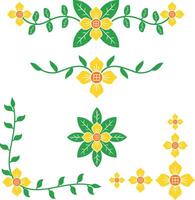 a set of floral designs vector