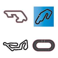 carrera pista icono logo vector diseño modelo
