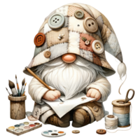 AI generated Crafting Gnome Illustration. png