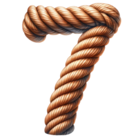 AI generated Artistic Twisted Rope Number Seven Design. png