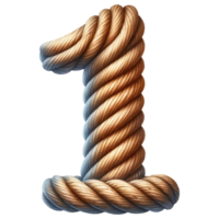 AI generated Artistic Twisted Rope Number One Design. png