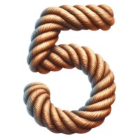 AI generated Artistic Twisted Rope Number Five Design. png