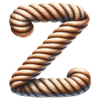 AI generated Rope Alphabet Letter Z Illustration. png
