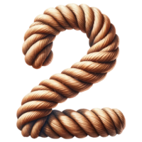 AI generated Artistic Twisted Rope Number Two Design. png