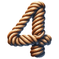 AI generated Artistic Twisted Rope Number Four Design. png