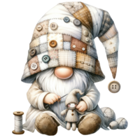 AI generated Crafting Gnome Illustration. png
