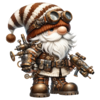 ai generado Steampunk gnomo personaje con aviador gafas de protección. png