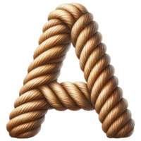 AI generated Rope Alphabet Letter A Illustration. png