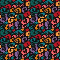 Painted strokes abstract seamless pattern. Hand draws calligraphy swirls for background. Curly brush strokes, marker scrawls as a bright wallpaper. vector