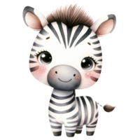 ai generato adorabile zebra cartone animato personaggio illustrazione. png