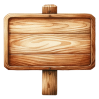 AI generated Rustic Wooden Signboard Illustration. png