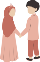 Muslim bridal couple wearing pink clothes png