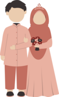 Muslim bridal couple wearing pink clothes png