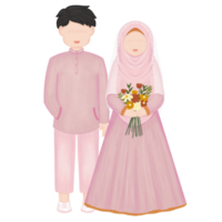 muçulmano Casamento casal desenho animado png