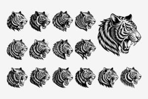 AI generated Roar tiger head illustration design bundle vector