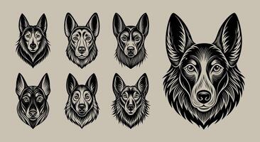 AI generated Sarabi dog head tshirt illustration design bundle vector