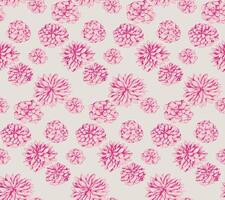Seamless pattern stylized flowers peonies, dahlias. Abstract, artistic, gently floral on a light background. Vector hand drawn. Design for fashion, fabric, textiles, printing