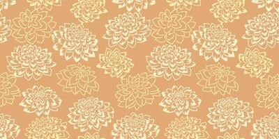 Gold simple  seamless pattern with abstract flowers Vector hand drawn sketch. Creative shapes floral texture printing. Template for designs, textile, fashion, surface design, fabric