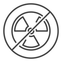 Vector Stop Radiation No Allowed icon or sign in thin line style