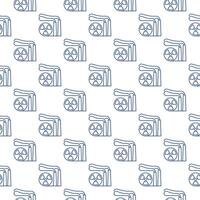 Nuclear Power Generator vector Radiation seamless pattern in outline style