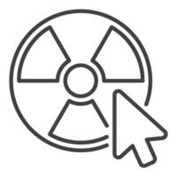 Mouse Click on Radiation symbol vector icon or symbol in outline style