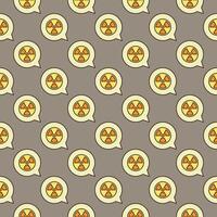 Round Radiation symbol inside Speech Bubble vector colored seamless pattern
