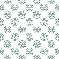 Radiation sign with Plugs vector seamless pattern in thin line style