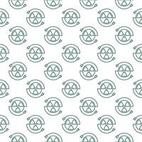 Radiation sign with Plugs vector seamless pattern in thin line style