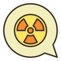 Round Radiation symbol inside Speech Bubble vector colored icon or design element