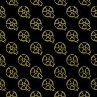 Mouse Click on Radiation symbol vector seamless pattern in outline style