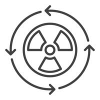 Arrows around Radiation vector nuclear renewable energy icon or sign in thin line style