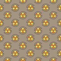 Radiation sign and Plugs vector colored seamless pattern