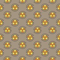 Radiation sign and Plugs vector colored seamless pattern