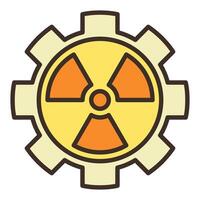 Radiation and Cog Wheel vector colored icon or design element