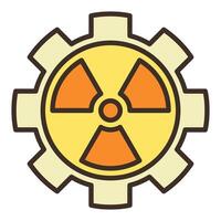 Radiation and Cog Wheel vector colored icon or design element