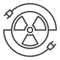 Radiation sign with Plugs vector icon or sign in thin line style