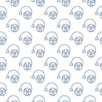 Round Radiation symbol with Plug vector seamless pattern in outline style