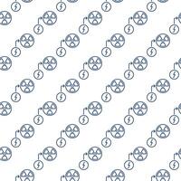 Renewable Nuclear Energy vector Radiation linear seamless pattern