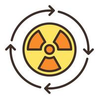 Radiation sign with Arrows vector nuclear renewable energy colored icon or symbol