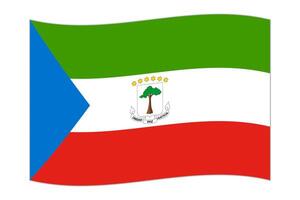 Waving flag of the country Equatorial Guinea. Vector illustration.