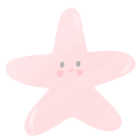 Watercolor star fish illustration png