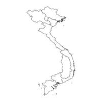 Vietnam mapa con regiones. vector ilustración.