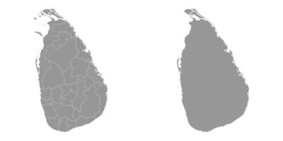 Sri Lanka map with administrative divisions. Vector illustration.