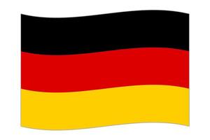 Waving flag of the country Germany. Vector illustration.