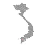 Can Tho city map, administrative division of Vietnam. Vector illustration.