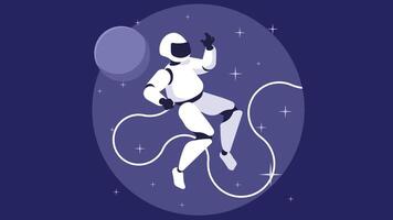 astronaut floating in space vector illustration