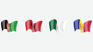flags 3d render of countries of countries vector