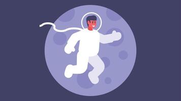 astronaut landed on mars from space vector illustration